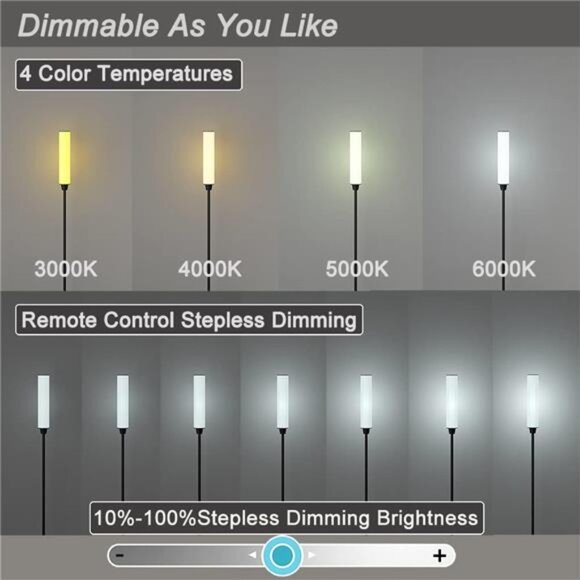 Floor Lamp with Remote Control,Bright Floor Lamps for Living - Picture 3 of 6